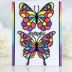 Pink and Main Brighter Days Clear Stamps pm0852 rainbow butterflies
