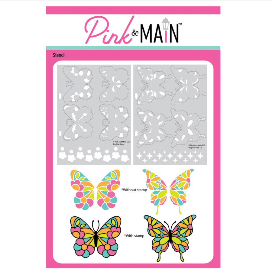 Pink and Main Brighter Days Stencils pms139