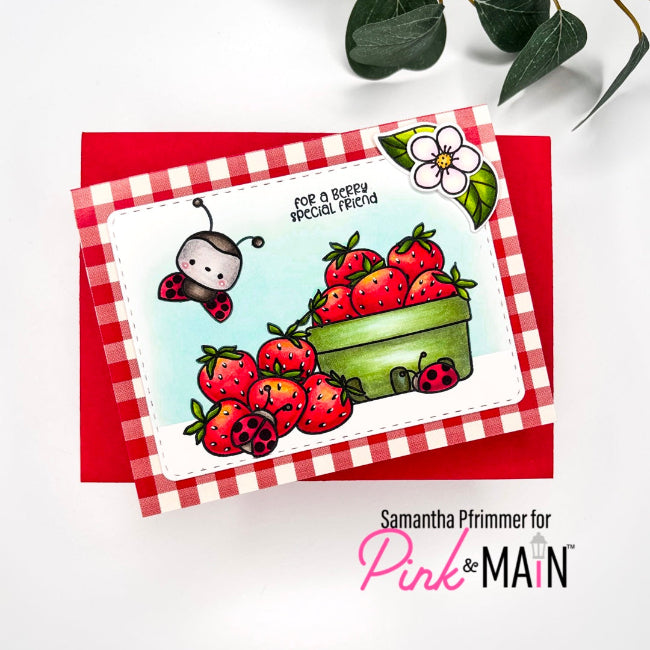 Pink and Main Bugs and Berries Clear Stamp and Die Set berries