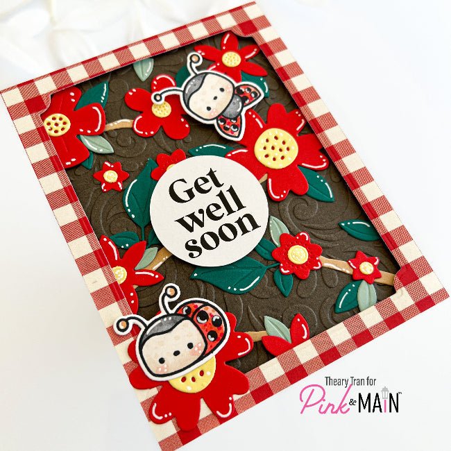 Pink and Main Bugs and Berries Clear Stamp and Die Set get well soon