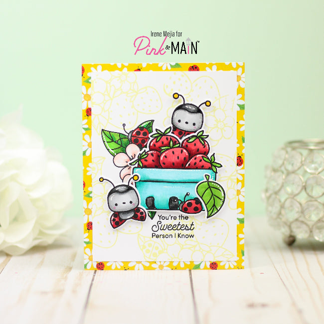 Pink and Main Bugs and Berries Clear Stamps pm0787 flowers