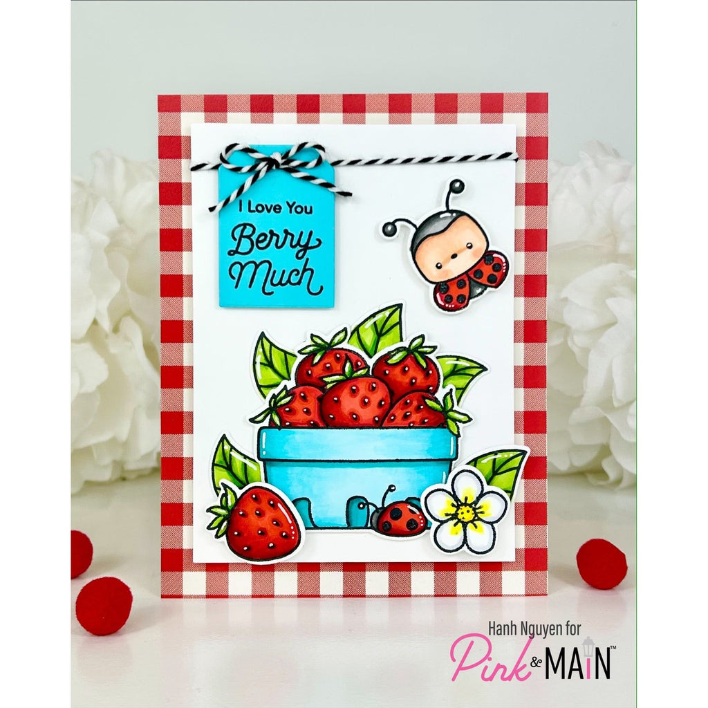 Pink and Main Bugs and Berries Clear Stamps pm0787 love you