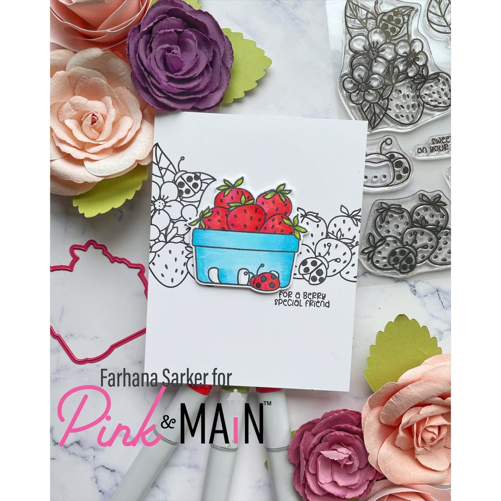 Pink and Main Bugs and Berries Clear Stamps pm0787 special friend