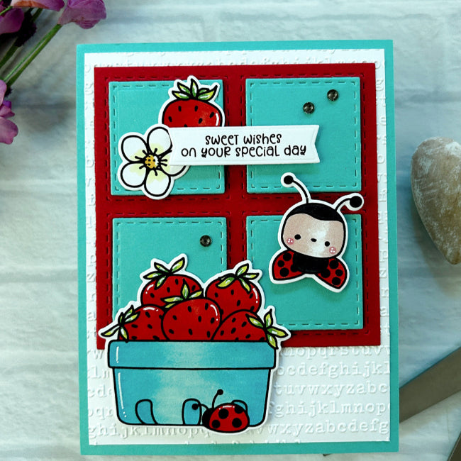 Pink and Main Bugs and Berries Dies pnm752 ladybug