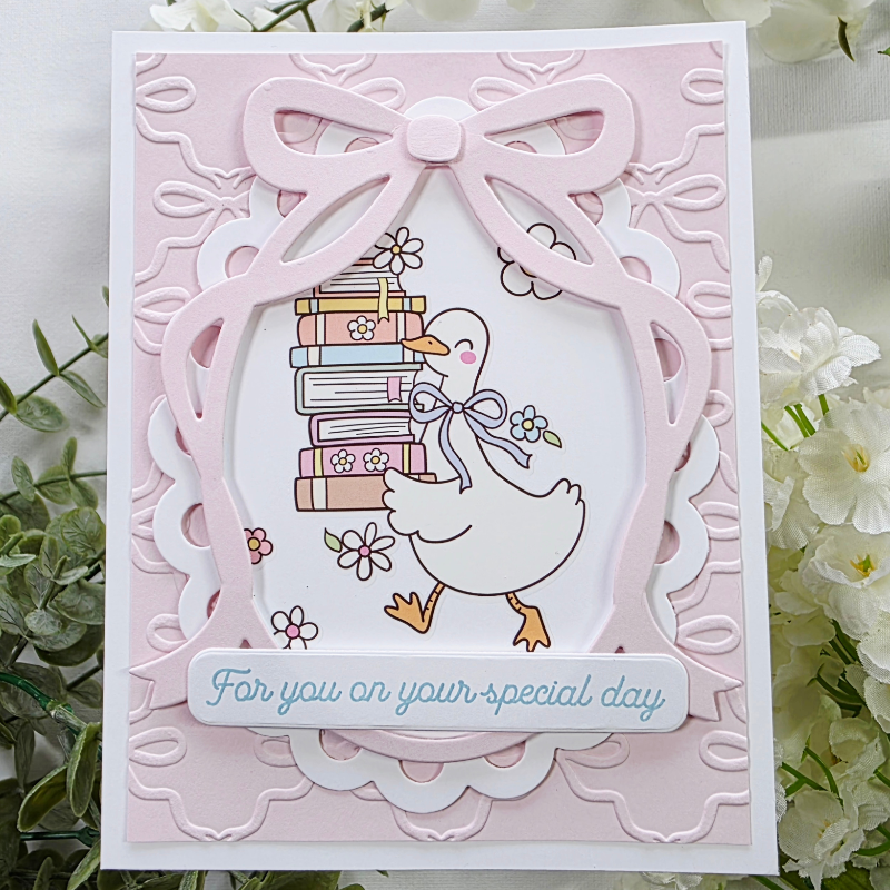 Pink and Main Bunch of Bows 6x6 Embossing Folder pmt111 happy birthday