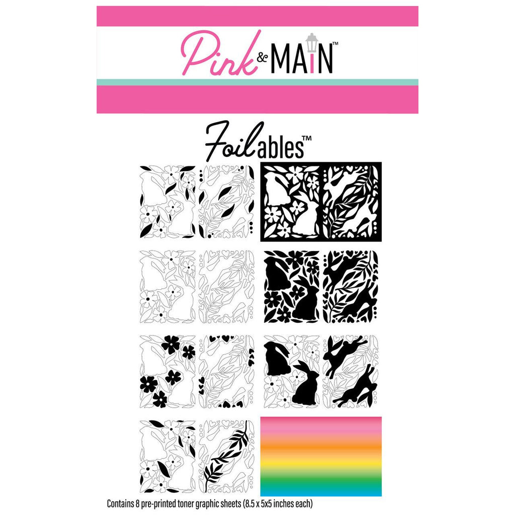 Pink and Main Bunny Hop Set 1 Foilables Sheets pmf284
