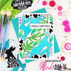Pink and Main Bunny Hop Set 1 Foilables Sheets pmf284 greetings