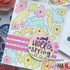 Pink and Main Bunny Hop Set 2 Foilables Sheets pmf285 bunnies