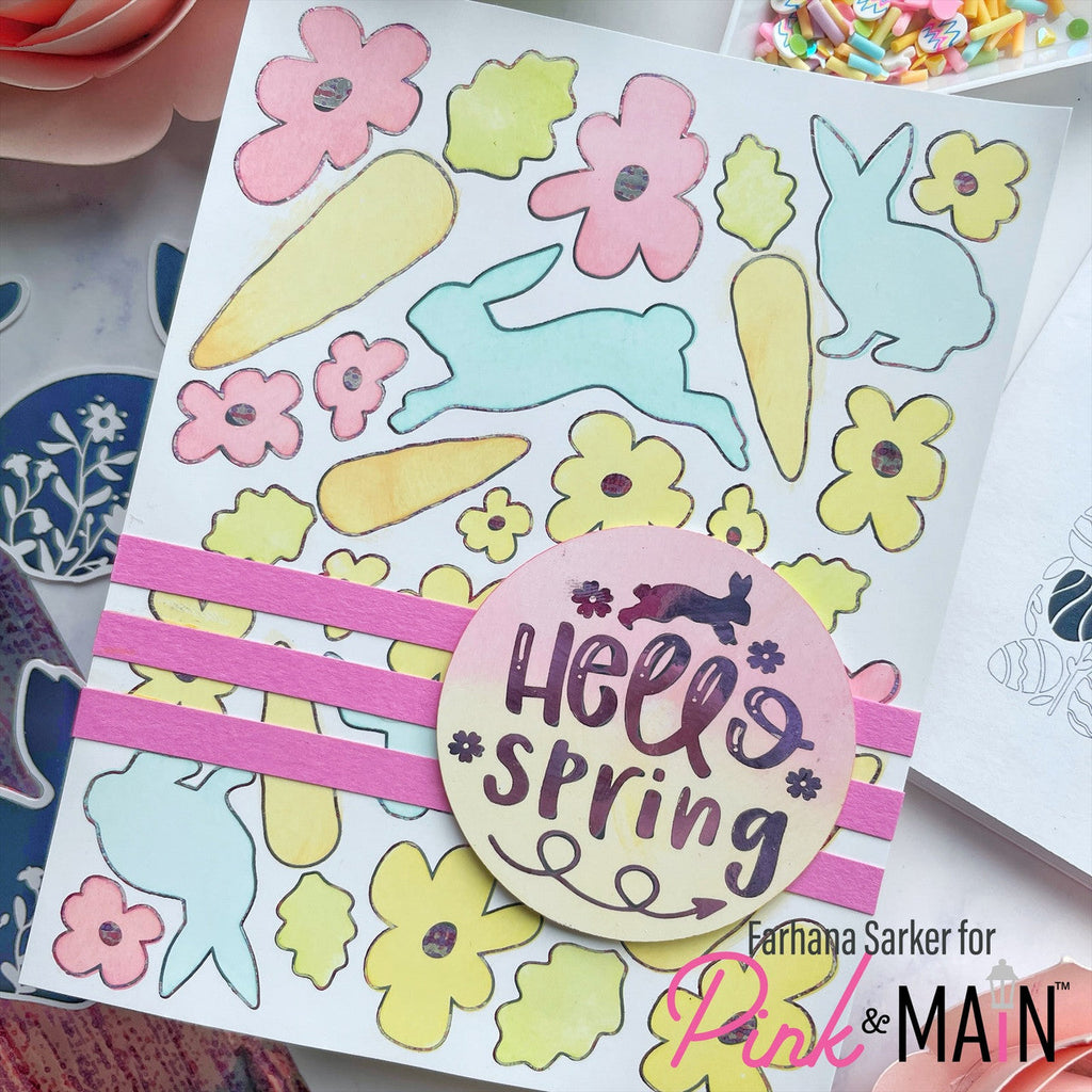 Pink and Main Bunny Hop Set 2 Stencils pms134*