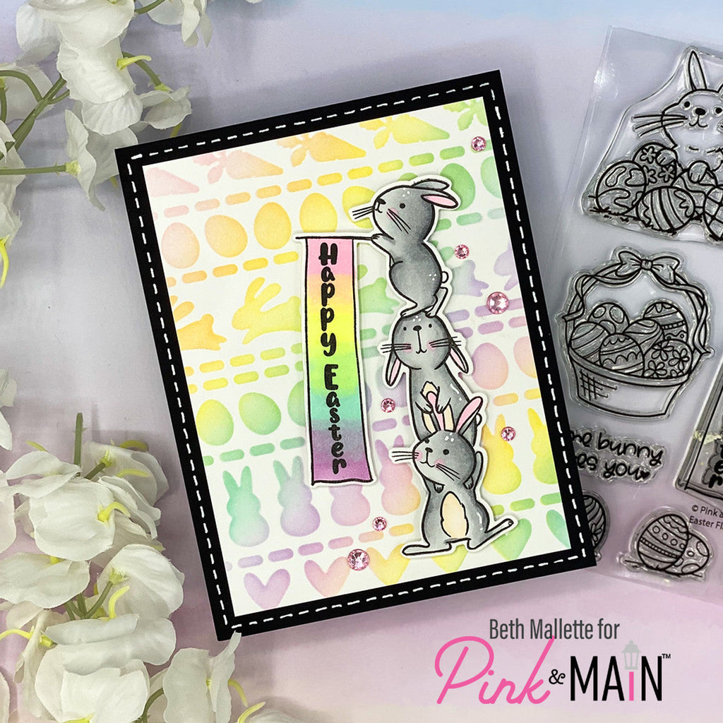 Pink and Main Bunny Trail Foilables Panels pmf295 happy easter