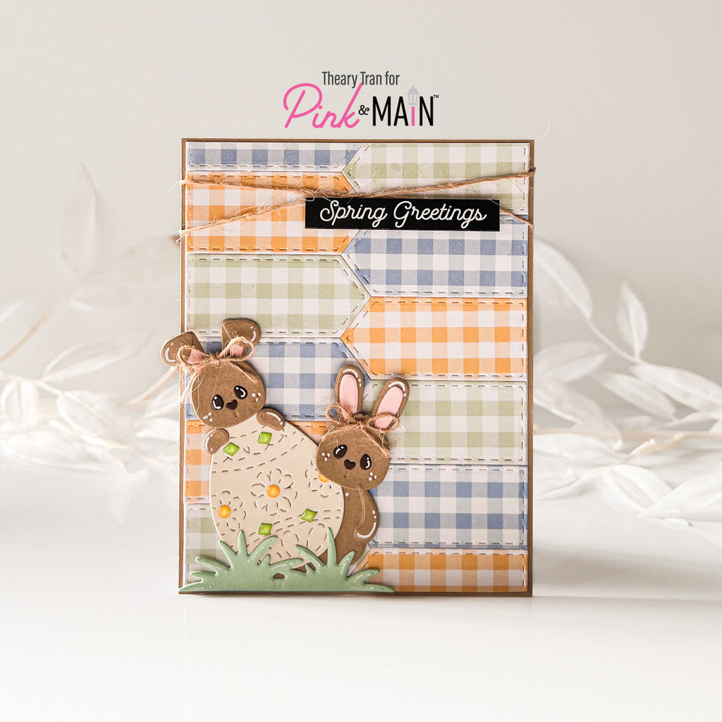 Pink and Main Bunny Trio Dies pnm830 decorated egg