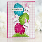 Pink and Main Bunny Trio Dies pnm830 pink plaid