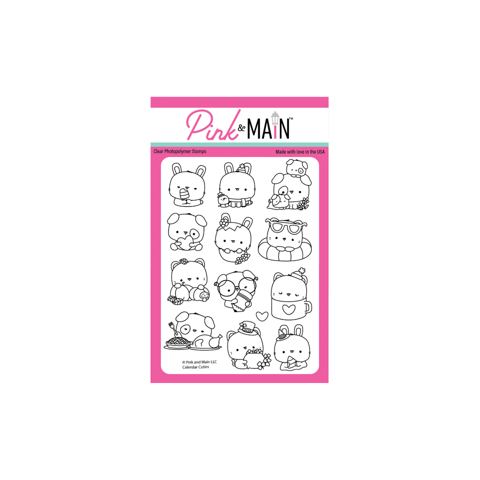 Pink and Main Calendar Cuties Clear Stamp and Die Set product image 1