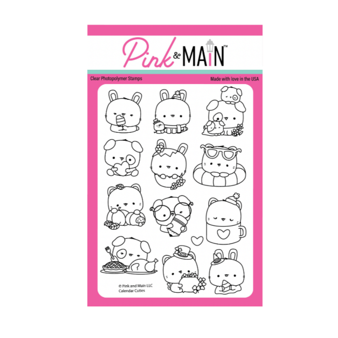 Pink and Main Calendar Cuties Clear Stamps pm0803
