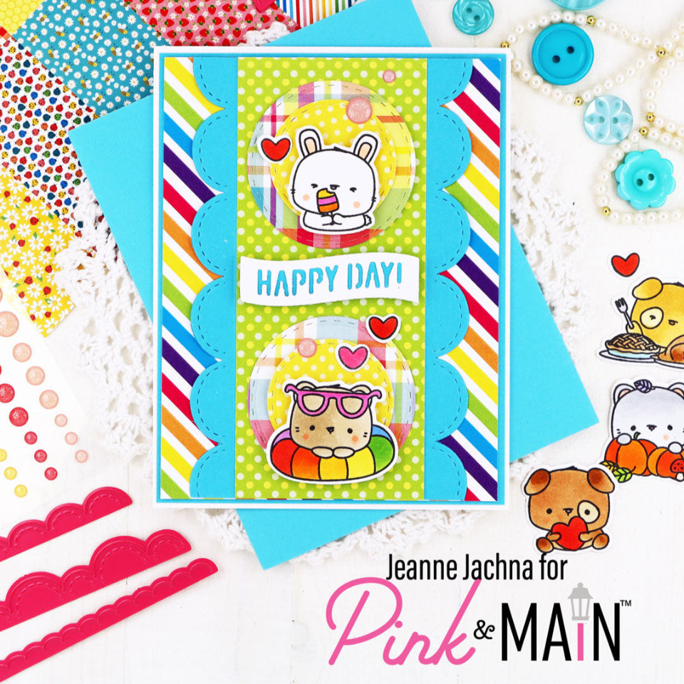 Pink and Main Calendar Cuties Clear Stamps pm0803 rainbow
