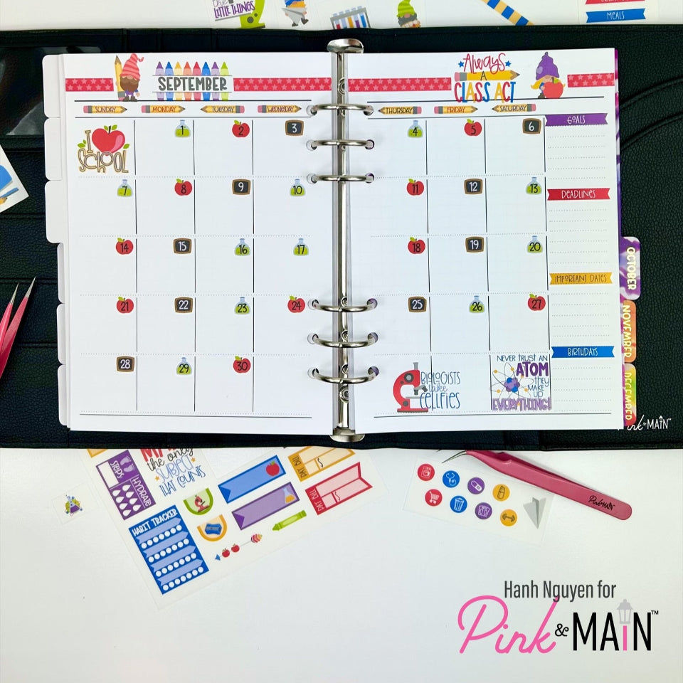 Pink and Main Calendar Journal Pages pmp171 gnomes