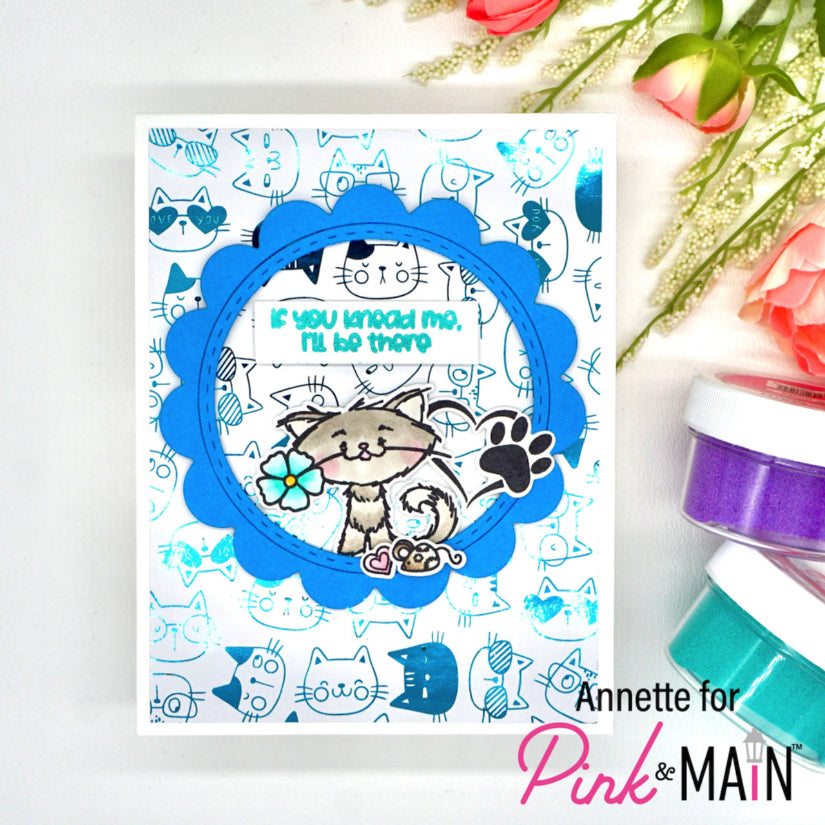 Pink and Main Cats Foilable Panels PMF096 blue