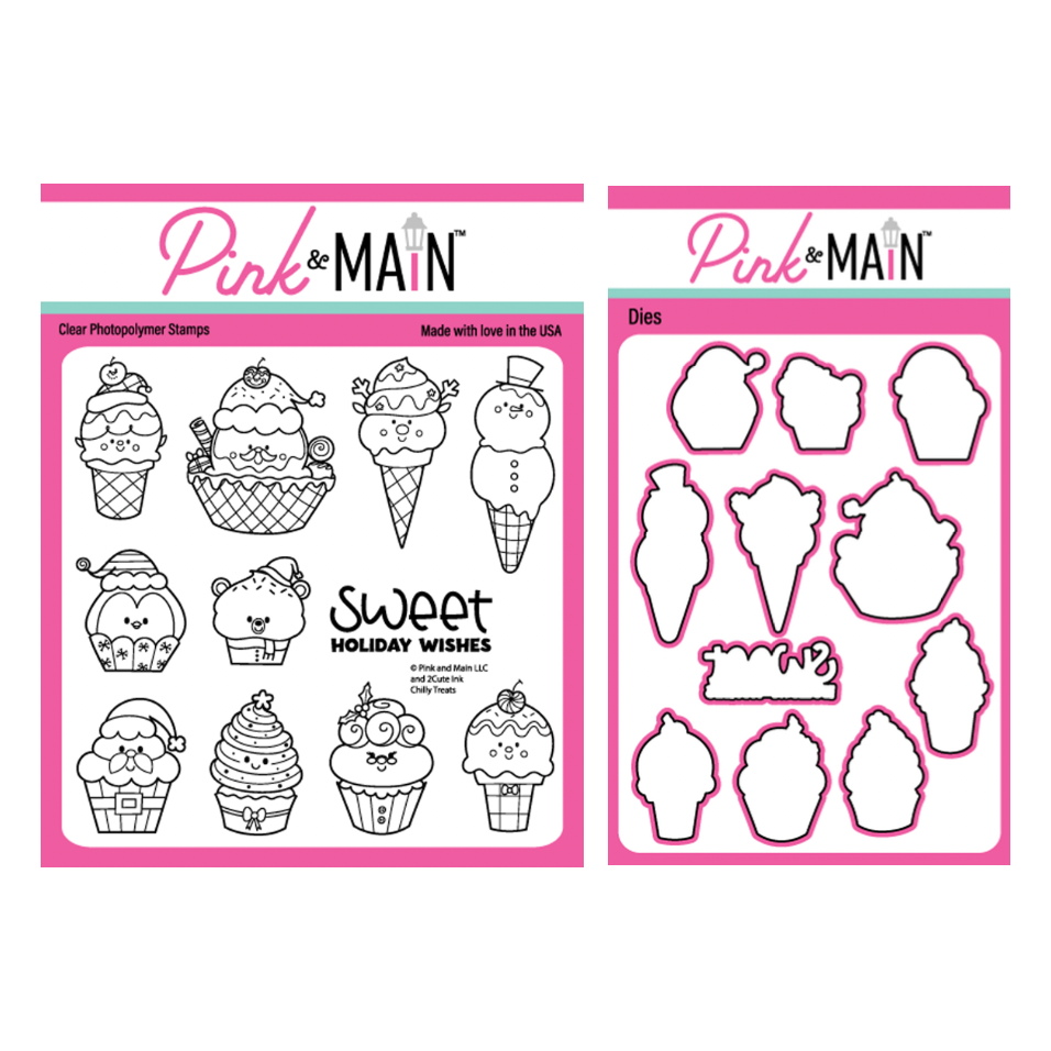 Pink and Main Chilly Treats Clear Stamp and Die Set