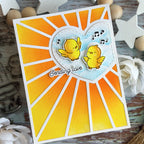 Pink and Main Chirp Chirp Hooray Clear Stamp and Die Set sunrays