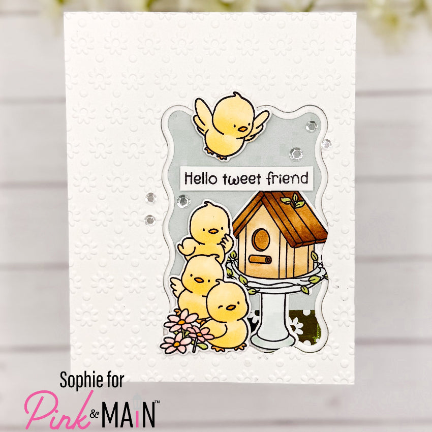 Pink and Main Chirp Chirp Hooray Clear Stamps pm0854 pink flowers
