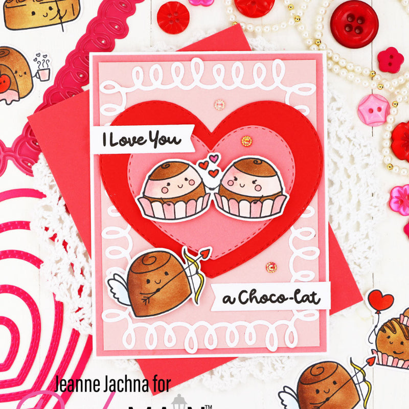 Pink and Main Chocolate Love Clear Stamps pm0838 heart