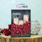 Pink and Main Christmas Candles Clear Stamps pm0823 poinsettias