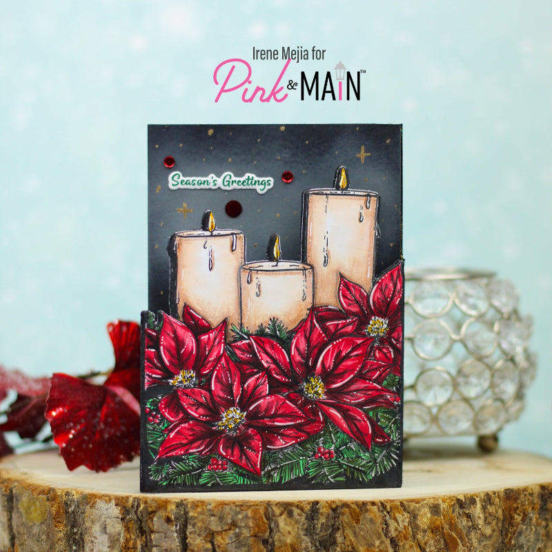 Pink and Main Christmas Candles Dies pnm791 season's greetings