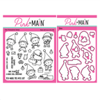 Pink and Main Christmas Elves Clear Stamp and Die Set