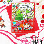 Pink and Main Christmas Elves Clear Stamp and Die Set presents