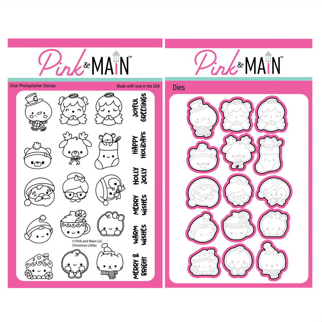 Pink and Main Christmas Littles Clear Stamp and Die Set