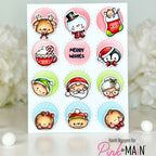 Pink and Main Christmas Littles Clear Stamp and Die Set merry wishes card