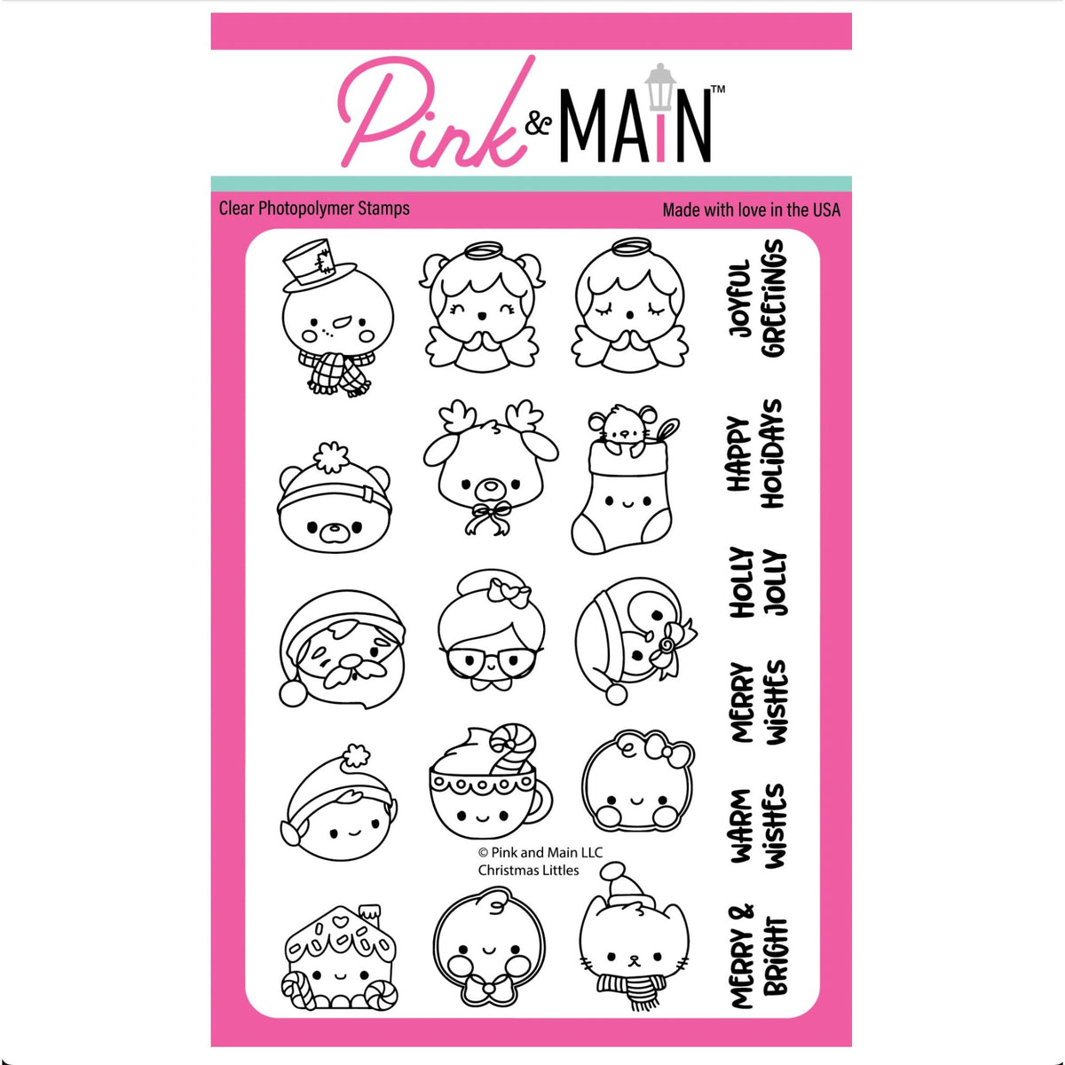 Pink and Main Christmas Littles Clear Stamps pm0909