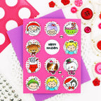 Pink and Main Christmas Littles Clear Stamps pm0909 pink happy holidays card