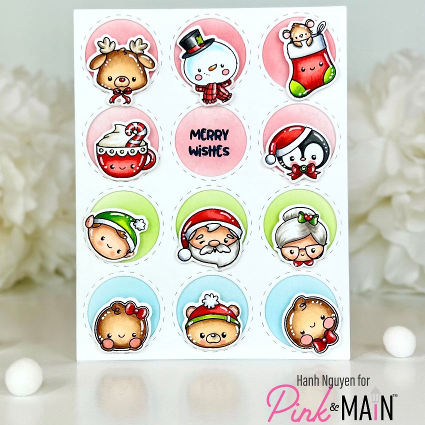 Pink and Main Christmas Littles Dies pnm916 merry wishes card