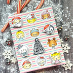 Pink and Main Christmas Littles Dies pnm916 striped background card