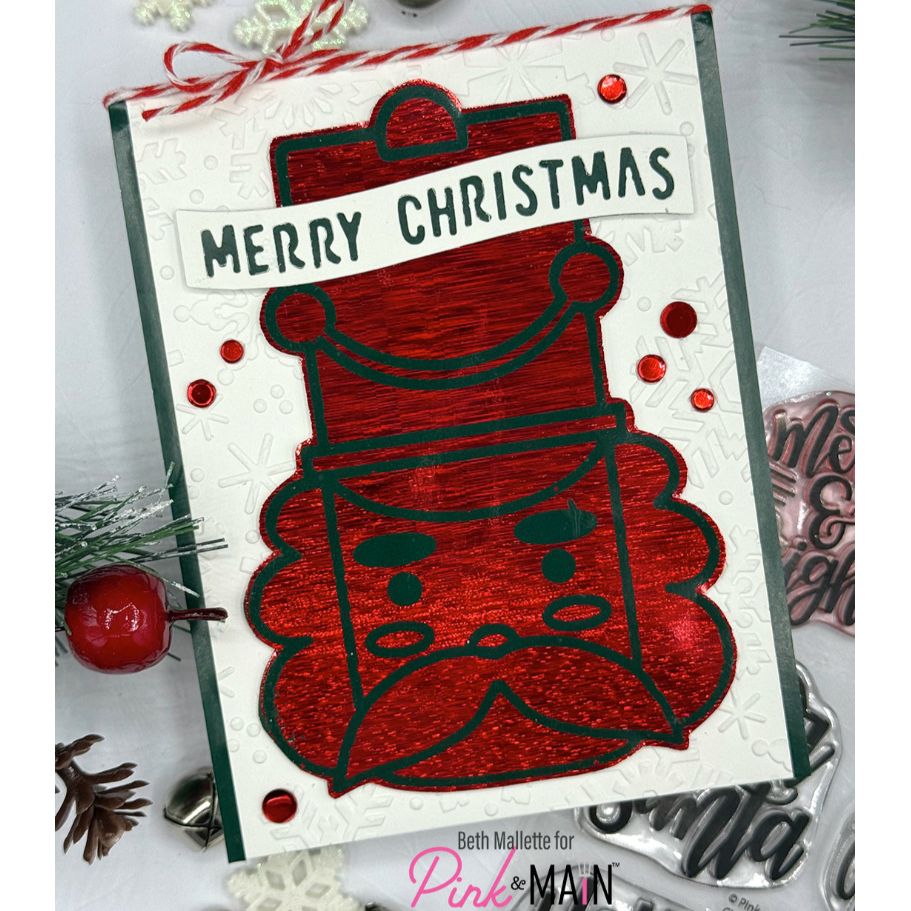 Pink and Main Christmas Sentiment Strip Dies pnm796 snowflakes