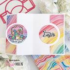 Pink and Main Circle Flip Card Dies pnm718 happy easter