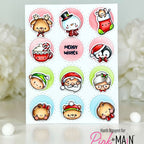 Pink and Main Circle Opening Cover Die pnm923 merry wishes card
