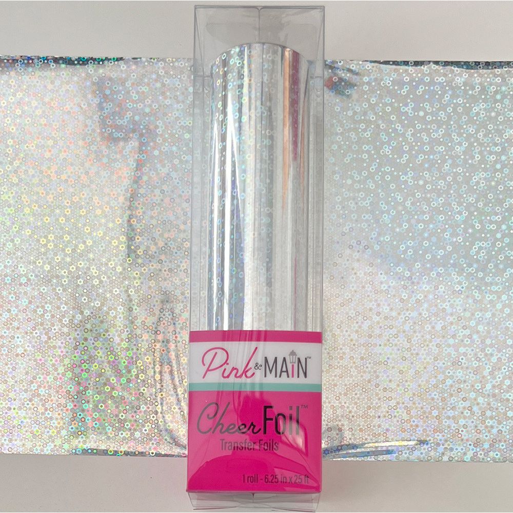 Pink and Main Circles Silver Cheerfoil Roll pmf364