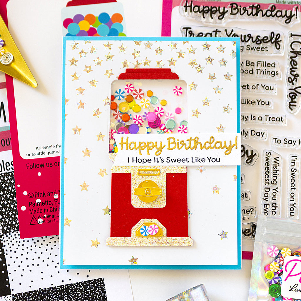 Pink and Main Circles Silver Cheerfoil Roll pmf364 happy birthday