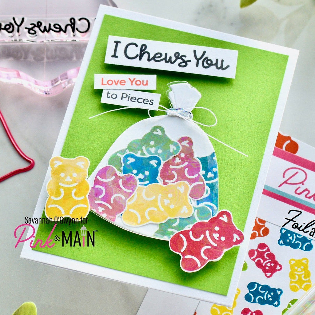 Pink and Main Circles Silver Cheerfoil Roll pmf364 love you