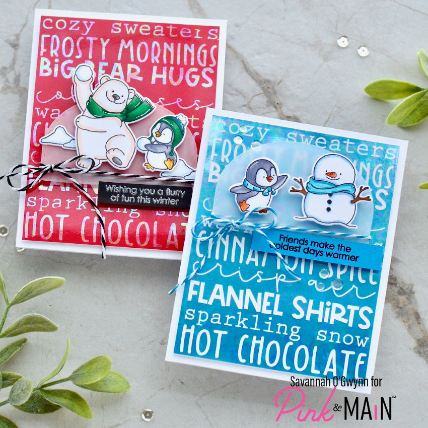Pink and Main Coldest Days Clear Stamps pm0827 snowman