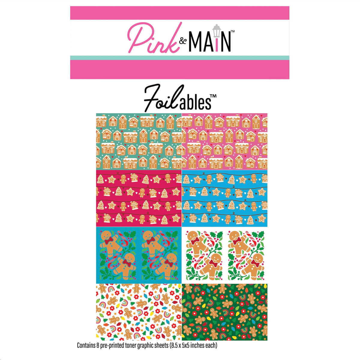Pink and Main Colorful Colorful Gingerbread Foilables Sheets pmf431