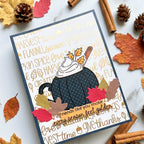 Pink and Main Colorful Fall Foilables Sheets pmf422 fall leaves card