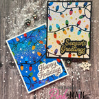 Pink and Main Colorful Lights Foilables Panels pmf433 holiday lights cards