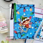 Pink and Main Colorful Lights Foilables Panels pmf433 jumping elf card