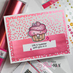Pink and Main Colorful Sprinkles Foilable Panels pmf379 cupcake