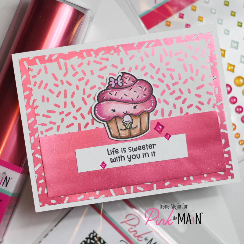 Pink and Main Colorful Sprinkles Foilable Panels pmf379 cupcake