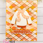 Pink and Main Comfy and Cozy Clear Stamp and Die Set golden friends card