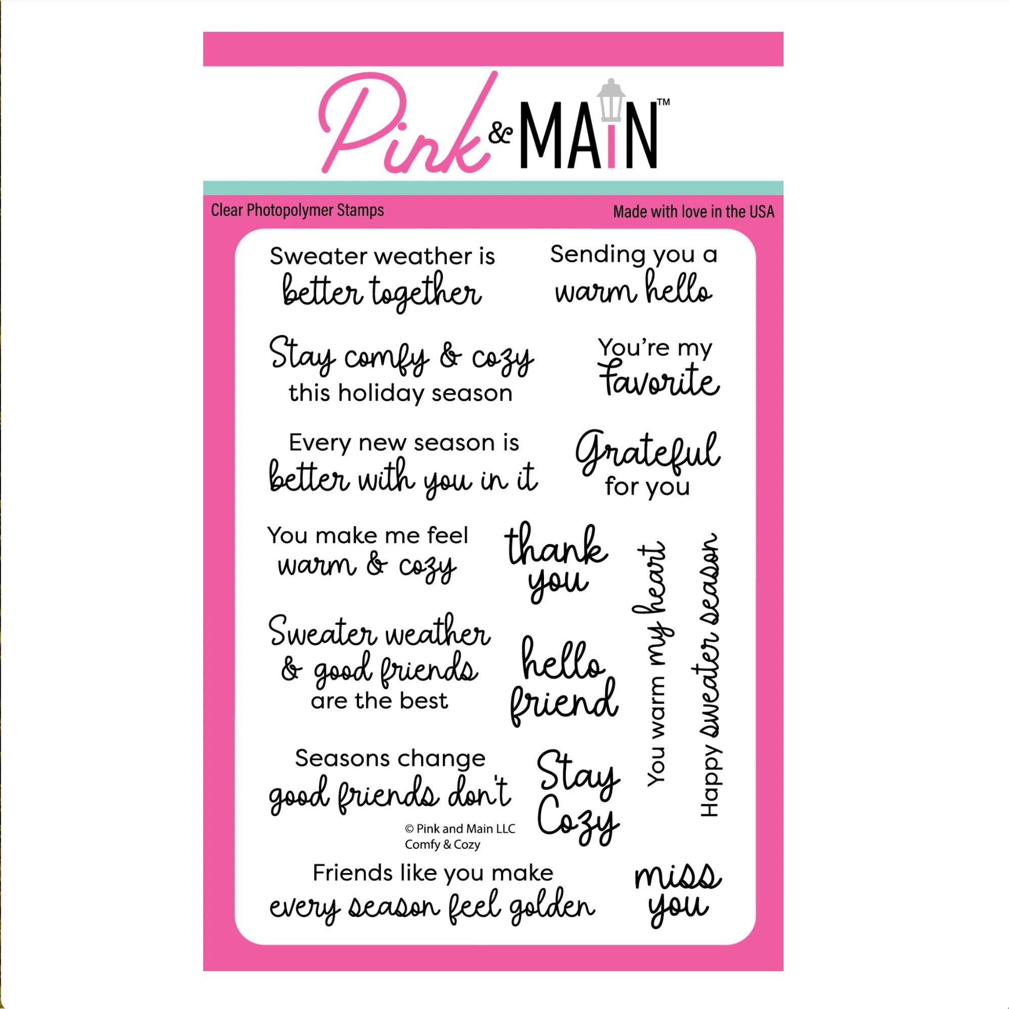 Pink and Main Comfy and Cozy Clear Stamp and Die Set product image 1